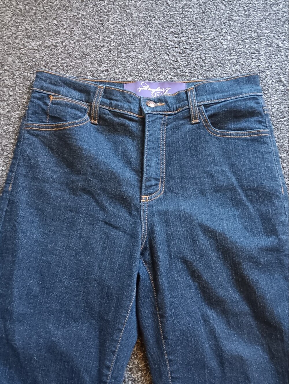 NYDJ Blue Studded Pocket Womens Jeans Size 6P, Bootcut Flare - Picture 7 of 14